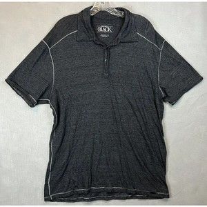 BKE Buckle Polo Shirt Mens XL Athletic Fit Heather Black Short Sleeve